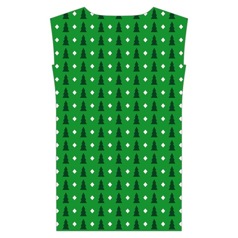 Green Christmas Tree Pattern Background Kids  Stylish Hooded Puffer Vest from ArtsNow.com Back