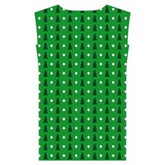 Green Christmas Tree Pattern Background Kids  Stylish Hooded Puffer Vest from ArtsNow.com Back