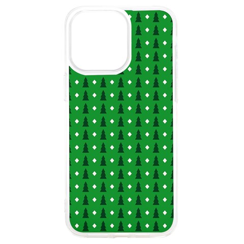 Green Christmas Tree Pattern Background iPhone 15 Pro Max TPU UV Print Case from ArtsNow.com Front