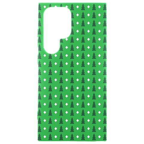 Green Christmas Tree Pattern Background Samsung Galaxy S24 Ultra 6.9 Inch Black TPU UV Case from ArtsNow.com Front