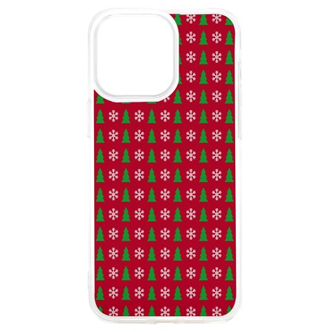 Snowflake Christmas Tree Pattern iPhone 15 Pro Max TPU UV Print Case from ArtsNow.com Front