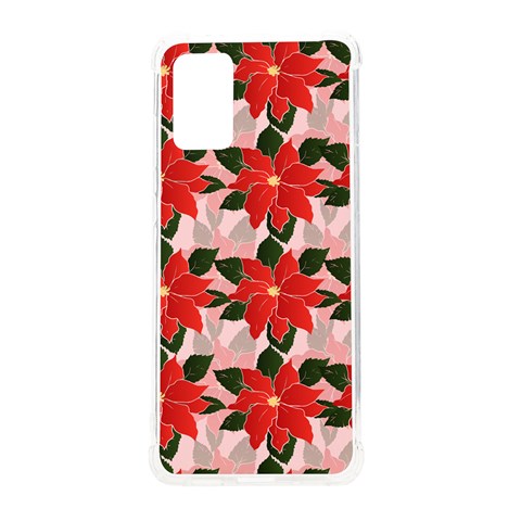 Poinsettia Pattern Seamless Pattern Christmas Xmas Samsung Galaxy S20 Plus 6.7 Inch TPU UV Case from ArtsNow.com Front