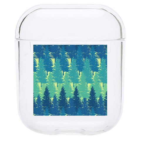 Christmas Trees Pattern Digital Paper Seamless Hard PC AirPods 1/2 Case from ArtsNow.com Front