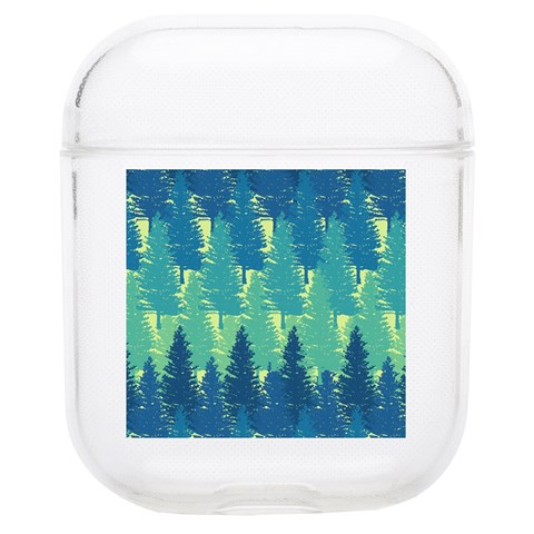 Christmas Trees Pattern Digital Paper Seamless Soft TPU AirPods 1/2 Case from ArtsNow.com Front