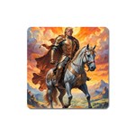 Heroic Trump Warrior in Golden Armor Square Magnet