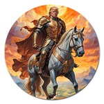 Heroic Trump Warrior in Golden Armor Magnet 5  (Round)