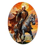 Heroic Trump Warrior in Golden Armor Oval Ornament (Two Sides)