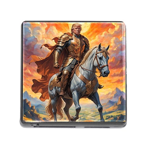 Heroic Trump Warrior in Golden Armor Memory Card Reader (Square 5 Slot) from ArtsNow.com Front