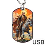 Heroic Trump Warrior in Golden Armor Dog Tag USB Flash (One Side)