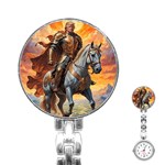 Heroic Trump Warrior in Golden Armor Stainless Steel Nurses Watch