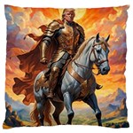 Heroic Trump Warrior in Golden Armor Standard Premium Plush Fleece Cushion Case (One Side)