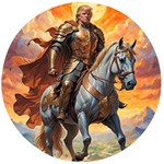 Heroic Trump Warrior in Golden Armor Wooden Bottle Opener (Round)