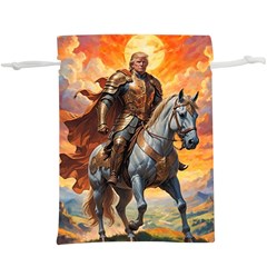 Heroic Trump Warrior in Golden Armor Lightweight Drawstring Pouch (XL) from ArtsNow.com Front