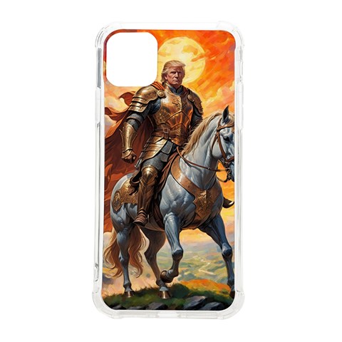 Heroic Trump Warrior in Golden Armor iPhone 11 Pro Max 6.5 Inch TPU UV Print Case from ArtsNow.com Front