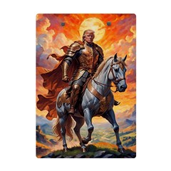 Heroic Trump Warrior in Golden Armor A5 Acrylic Clipboard from ArtsNow.com Back