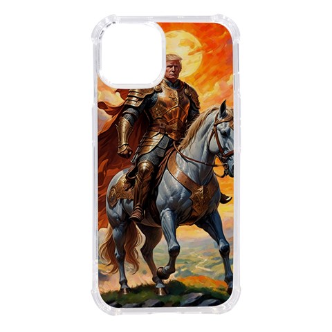 Heroic Trump Warrior in Golden Armor iPhone 14 TPU UV Print Case from ArtsNow.com Front