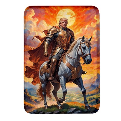 Heroic Trump Warrior in Golden Armor Rectangular Glass Fridge Magnet (4 pack) from ArtsNow.com Front