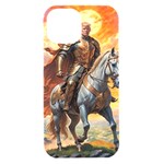 Heroic Trump Warrior in Golden Armor iPhone 15 Black UV Print PC Hardshell Case