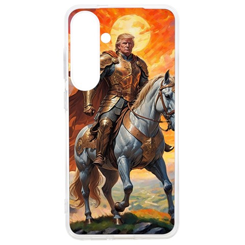 Heroic Trump Warrior in Golden Armor Samsung Galaxy S24 Ultra 6.9 Inch TPU UV Case from ArtsNow.com Front