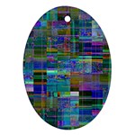 Glitch Chaos Print Ornament (Oval)