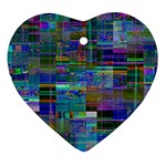 Glitch Chaos Print Ornament (Heart)