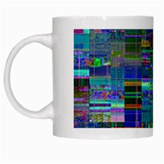 Glitch Chaos Print White Mug from ArtsNow.com Left