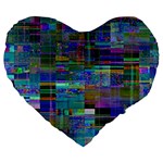 Glitch Chaos Print Large 19  Premium Heart Shape Cushions