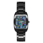 Glitch Chaos Print Stainless Steel Barrel Watch