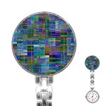 Glitch Chaos Print Stainless Steel Nurses Watch