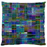 Glitch Chaos Print Large Premium Plush Fleece Cushion Case (Two Sides)