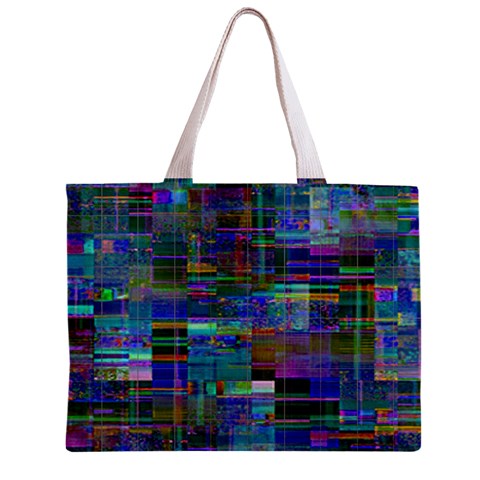 Glitch Chaos Print Zipper Mini Tote Bag from ArtsNow.com Front