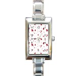 Christmas Xmas Holiday Pattern Background Rectangle Italian Charm Watch