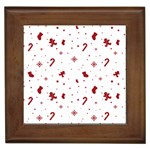 Christmas Xmas Holiday Pattern Background Framed Tile