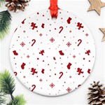 Christmas Xmas Holiday Pattern Background Ornament (Round)