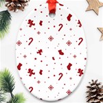 Christmas Xmas Holiday Pattern Background Ornament (Oval)