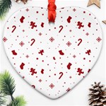 Christmas Xmas Holiday Pattern Background Ornament (Heart)