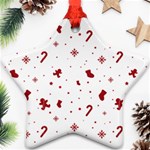 Christmas Xmas Holiday Pattern Background Ornament (Star)