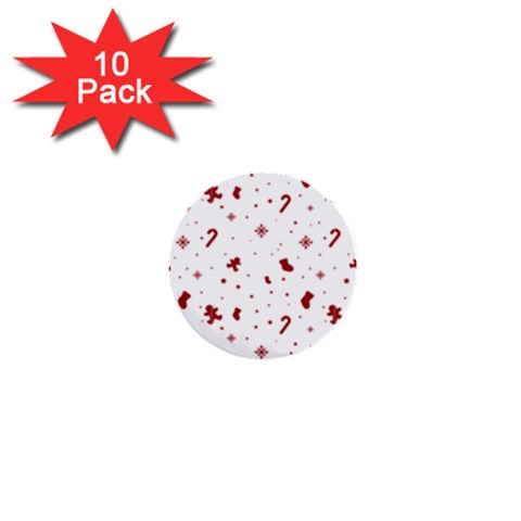 Christmas Xmas Holiday Pattern Background 1  Mini Buttons (10 pack)  from ArtsNow.com Front