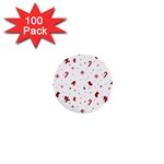 Christmas Xmas Holiday Pattern Background 1  Mini Buttons (100 pack) 