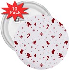 Christmas Xmas Holiday Pattern Background 3  Buttons (10 pack) 