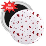 Christmas Xmas Holiday Pattern Background 3  Magnets (10 pack) 