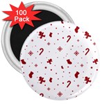 Christmas Xmas Holiday Pattern Background 3  Magnets (100 pack)