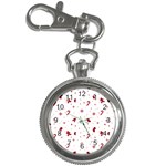 Christmas Xmas Holiday Pattern Background Key Chain Watches