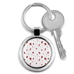 Christmas Xmas Holiday Pattern Background Key Chain (Round)