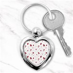 Christmas Xmas Holiday Pattern Background Key Chain (Heart)