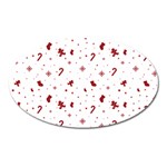 Christmas Xmas Holiday Pattern Background Oval Magnet