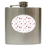 Christmas Xmas Holiday Pattern Background Hip Flask (6 oz)