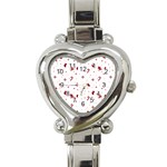 Christmas Xmas Holiday Pattern Background Heart Italian Charm Watch