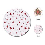 Christmas Xmas Holiday Pattern Background Playing Cards Single Design (Round)