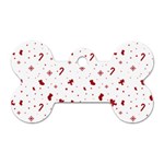 Christmas Xmas Holiday Pattern Background Dog Tag Bone (One Side)